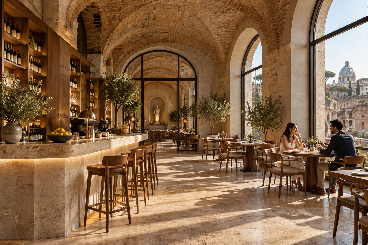 Luxury restaurant interior 3d rendering in Rome — Photorealistic Presentations
