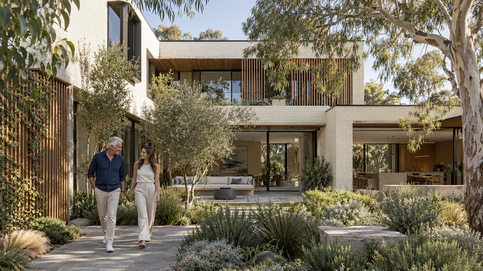 Residence and villa exterior in daylight with landscaping — Townhouse Rendering Melbourne