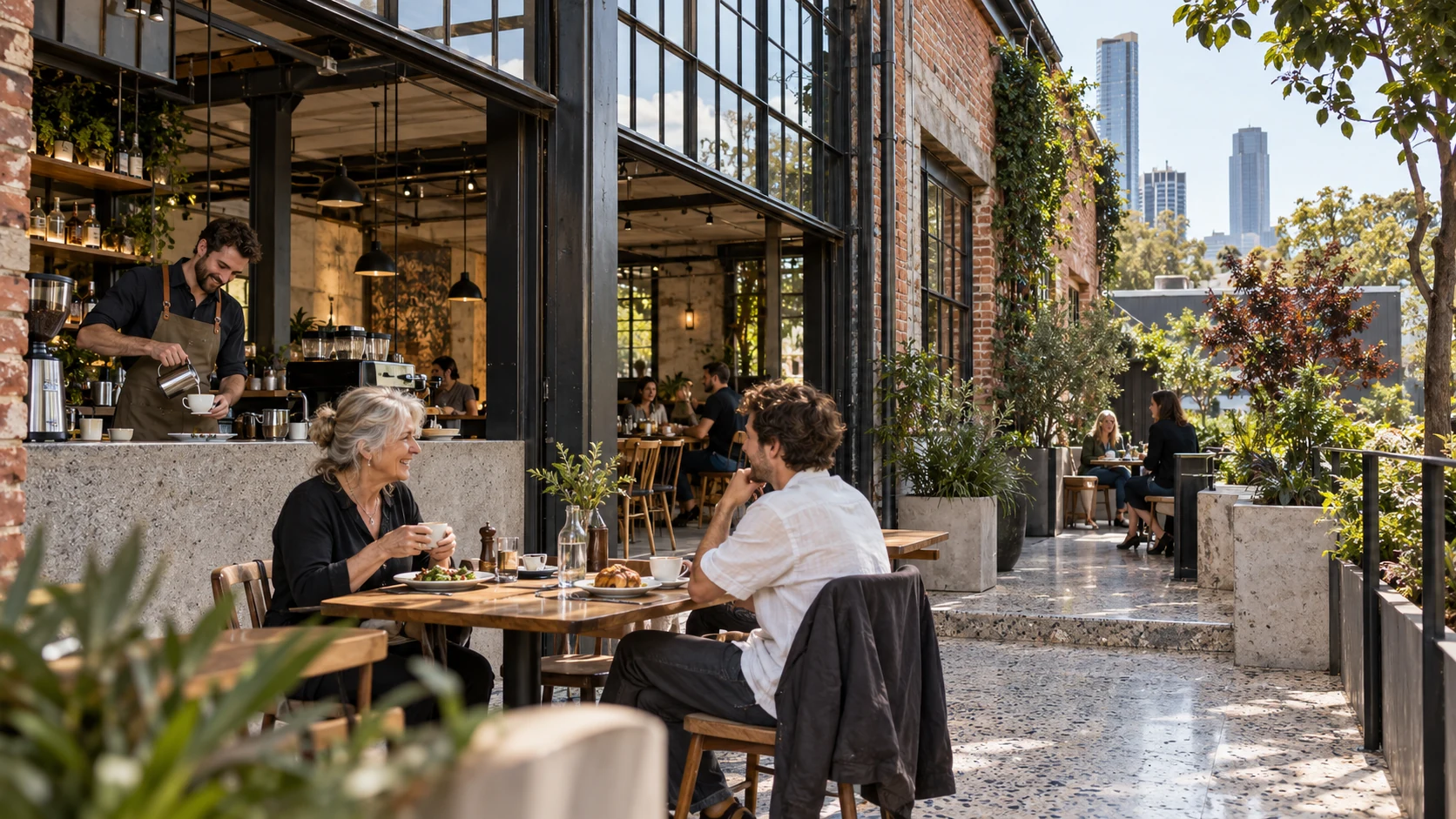 Melbourne Australia restaurant cafe daylight interior render — 3D Rendering Melbourne