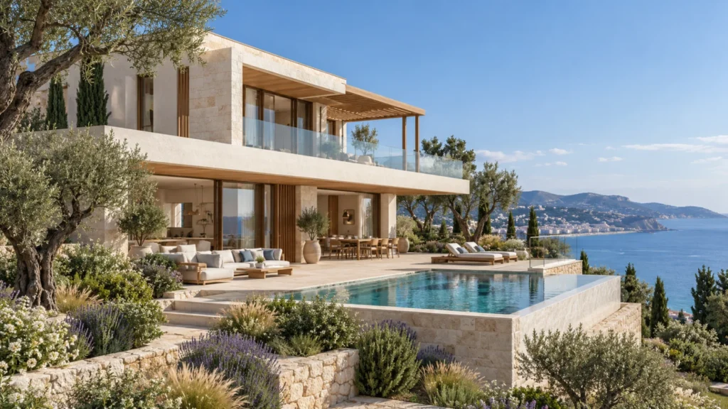 Nice coastal villa exterior 3d rendering by Yantram Studio — Photorealistic Architectural Visualization France