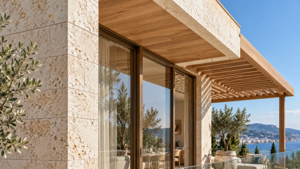 Nice villa facade construction detail 3d rendering france โ 3D Architectural Rendering France